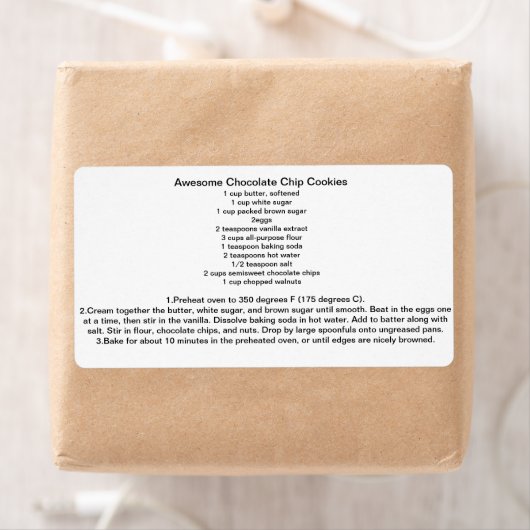 Geweldige chocolade Chip Cookie REcipe Etiket (Insitu)