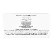 Geweldige chocolade Chip Cookie REcipe Etiket (Voorkant)