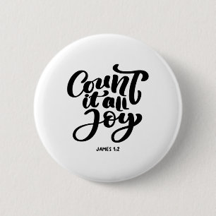Geweldige Christelijke Count It All Joy Ronde Button 5,7 Cm