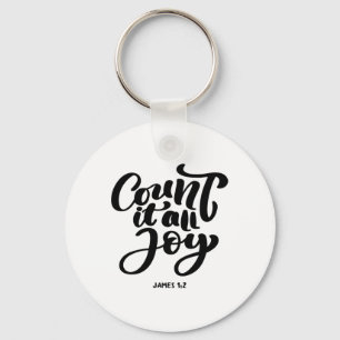 Geweldige Christelijke Count It All Joy Sleutelhanger
