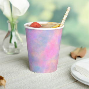 Geweldige combinatie van pastelkleuren papieren bekers