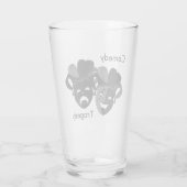 Geweldige Comedy en Tragedy Theatre Jester Maskers Glas (Achterkant)