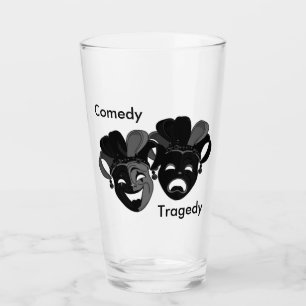 Geweldige Comedy en Tragedy Theatre Jester Maskers Glas