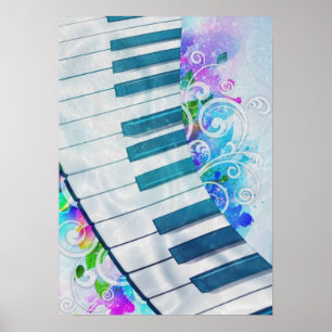Geweldige cool blauw cirkelvormig lichteffect op d poster