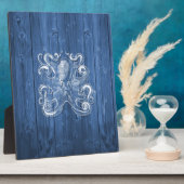 geweldige coole Antiek werking witte octopus Fotoplaat (Zijkant)