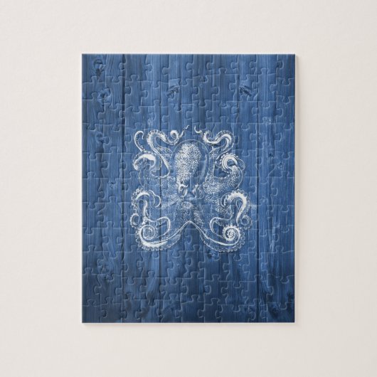 geweldige coole Antiek werking witte octopus Legpuzzel (Verticaal)