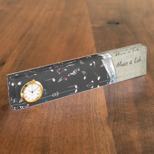 Geweldige coole "Music is Life" kleurrijke muziekn Naambordje