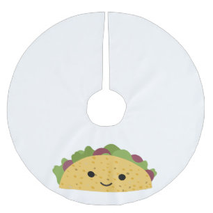 Geweldige Cute Cartoon Kawaii Smiling Taco Kerstboom Rok