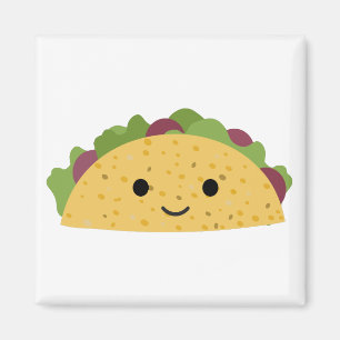 Geweldige Cute Cartoon Kawaii Smiling Taco Magneet