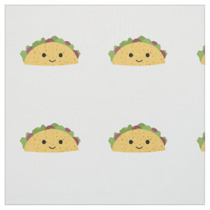 Geweldige Cute Cartoon Kawaii Smiling Taco Stof