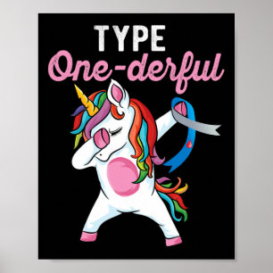 Geweldige Dabbing Eenhoorn Type 1 Diabetes Awa Poster