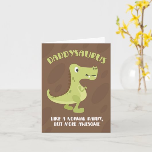 Geweldige Daddysaurus Vaderdag Kaart (Gele Bloem)