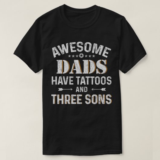 Geweldige Dads hebben Tattoos en drie seconden T-shirt (Design voorkant)