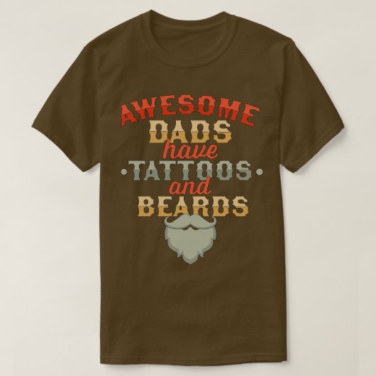 Geweldige Dads hebben Tattoos en loopvogels grappi T-shirt (Design voorkant)
