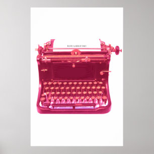 Geweldige dag Roze Poster tekstquote schrijfmach