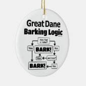 Geweldige Dane Barking Logic Keramisch Ornament (Rechts)