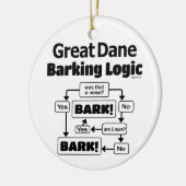 Geweldige Dane Barking Logic Keramisch Ornament (Links)