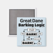 Geweldige Dane Barking Logic Magneet (Voorkant / Achterkant)