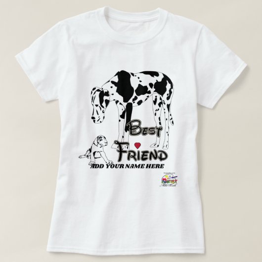 Geweldige Dane Beste Vriend T-shirt (Design voorkant)