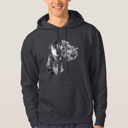 Geweldige Dane Blue Uncroded Hoodie (Voorkant)
