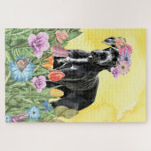Geweldige Dane Dog Flowers Legpuzzel (Horizontaal)
