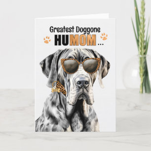 Geweldige Dane Dog Greatest HuMOM Moederdag Feestdagen Kaart