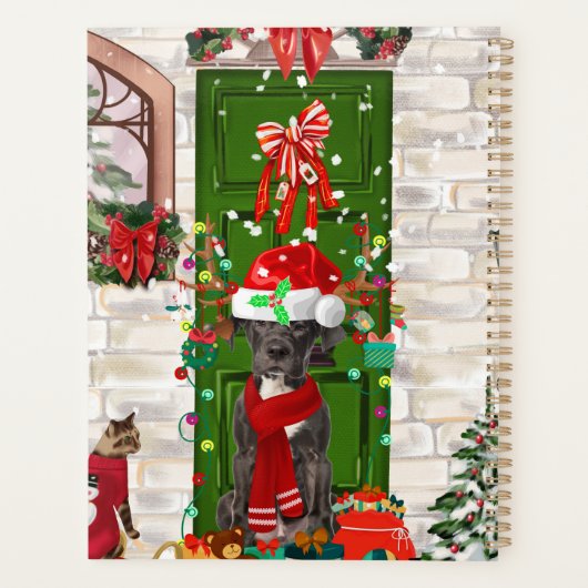 Geweldige Dane Dog-kerst Planner (Achterkant)