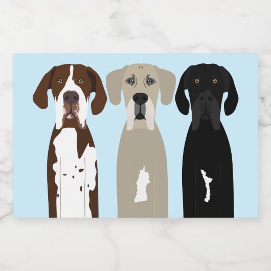 Geweldige Dane Dogs Voedselcontainer Etiket (Enkel label)