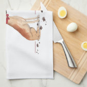 Geweldige Dane Funny-kersthond met boom Theedoek (Quarter Fold)