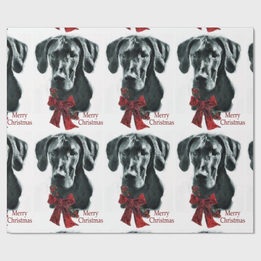 Geweldige Dane Merry-kerst Cadeaupapier (Vlak)
