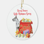 Geweldige Dane Merry-kerst Keramisch Ornament (Links)
