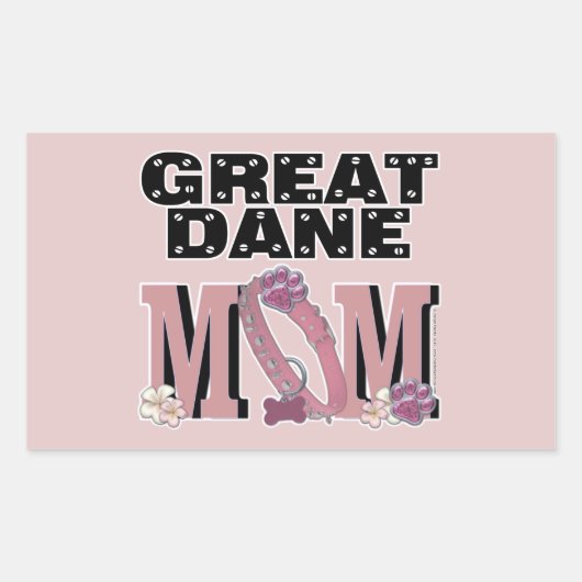 Geweldige Dane MOM Rechthoekige Sticker (Voorkant)