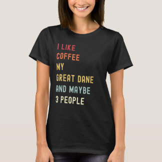 Geweldige Dane Retro Dog en koffie T-shirt