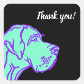 Geweldige dantekening vierkante sticker (Voorkant)