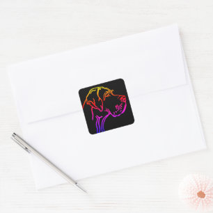 Geweldige dantekening vierkante sticker