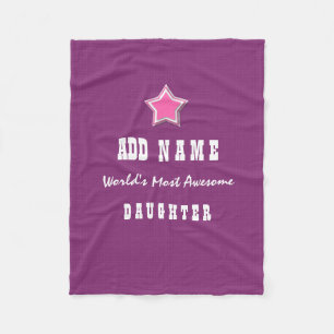 Geweldige DAUGHTER Pink Star Paars Background V1A Fleece Deken