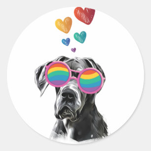 Geweldige ddadige hond met harten Valentijnsdag Ronde Sticker