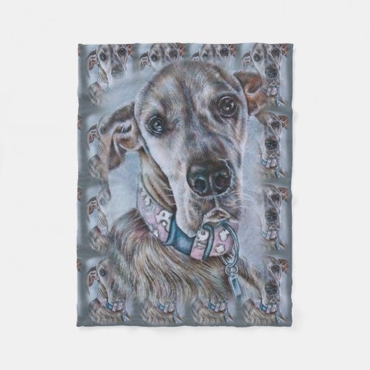 Geweldige ddragende hond-kunst fleece deken (Voorkant)
