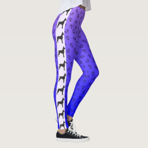Geweldige Deen met hart blauw Paars Ombre Leggings