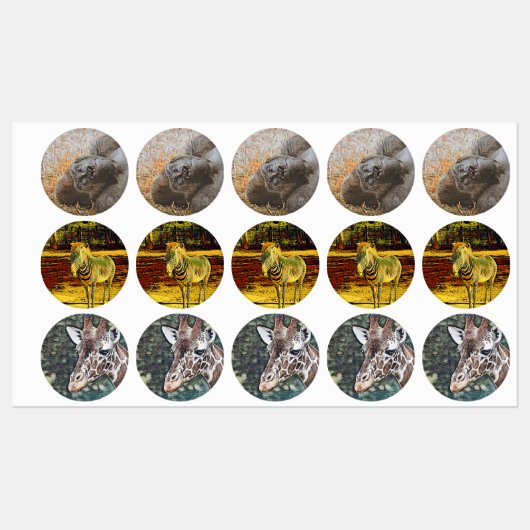 Geweldige dierenmix labels (Vel)
