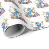 Geweldige dinosaurus feestjongens cadeaupapier (Rol Hoek)