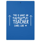 Geweldige docent moderne typografie blauw cadeau t klembord (Achterkant)