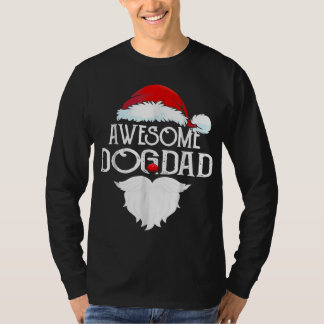 Geweldige Dog Pap Kerstmis Santa Hat Funny Family  T-shirt