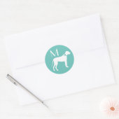 Geweldige dog-pop ronde sticker (Envelop)
