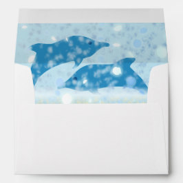 Geweldige dolfijnen in het mousserende mystieke Ze Envelop