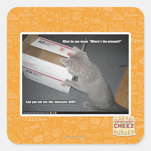 Geweldige doos vierkante sticker (Voorkant)