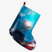 Geweldige draak in de nacht grote kerstsok (Voorkant (Hangend))