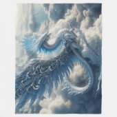 Geweldige draak omringd door wolken fleece deken (Voorkant)