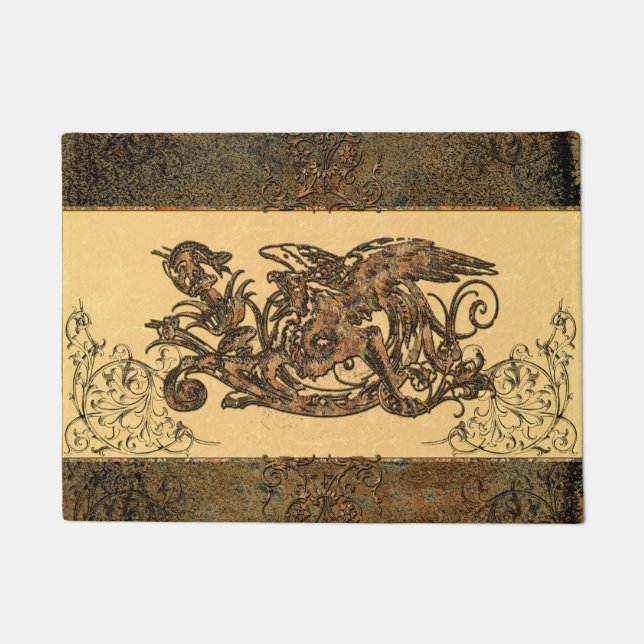 Geweldige draak van roestvrij metaal deurmat (Voorkant)