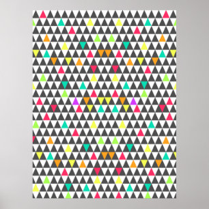 Geweldige driehoekspatroon trendy retro geometrisc poster